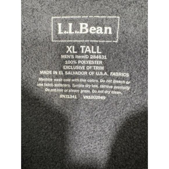 Vintage Gray Black LL Bean Classic Fleece Jacket Mens XL Tall Full Zip Outdoor - Picture 4 of 13